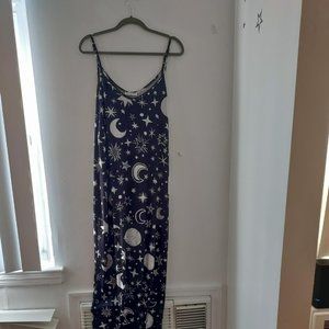 XXL tank moon and stars print dress